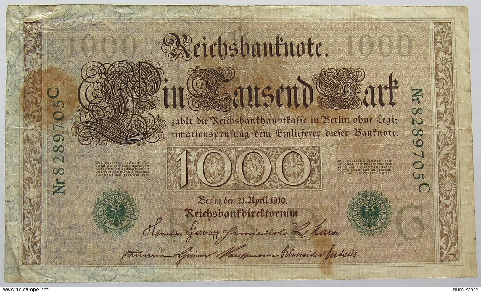 GERMANY 1000 MARK 1910 #alb067 0165 - 1000 Mark