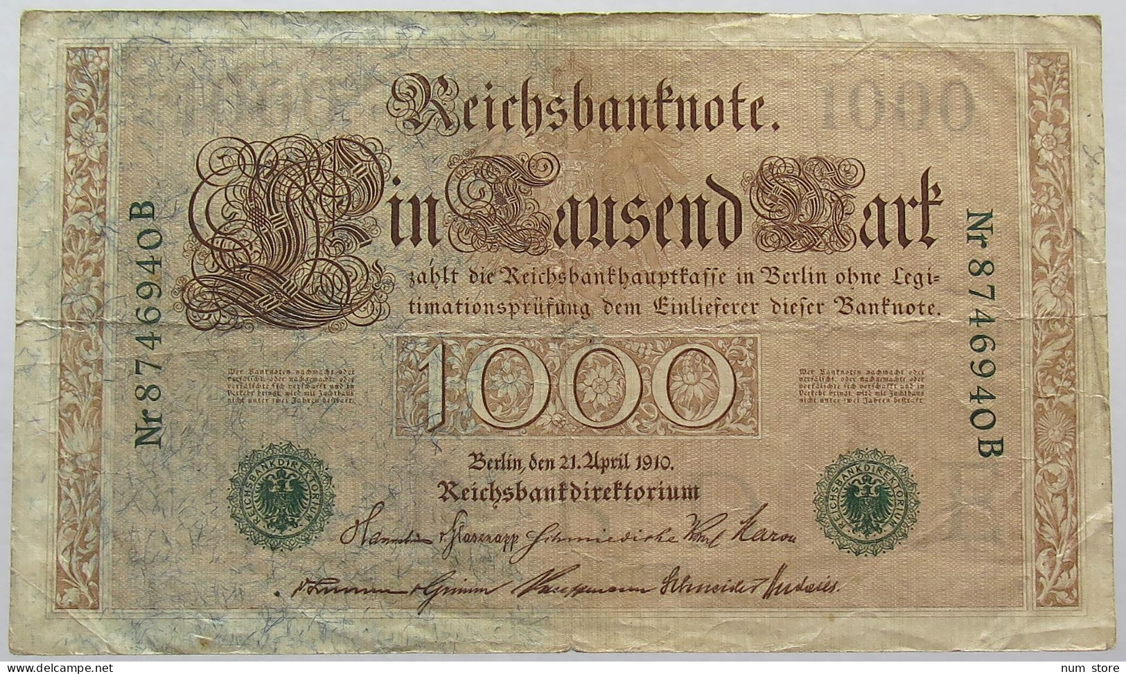 GERMANY 1000 MARK 1910 #alb067 0159 - 1000 Mark