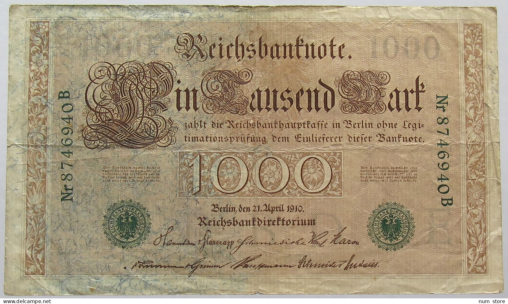 GERMANY 1000 MARK 1910 #alb067 0159 - 1.000 Mark