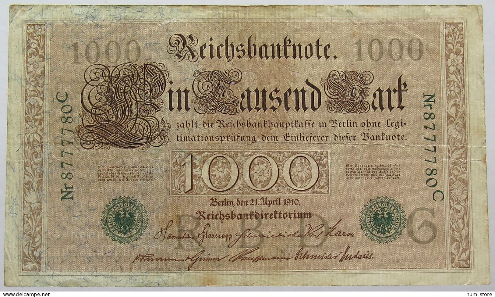 GERMANY 1000 MARK 1910 #alb067 0163 - 1000 Mark