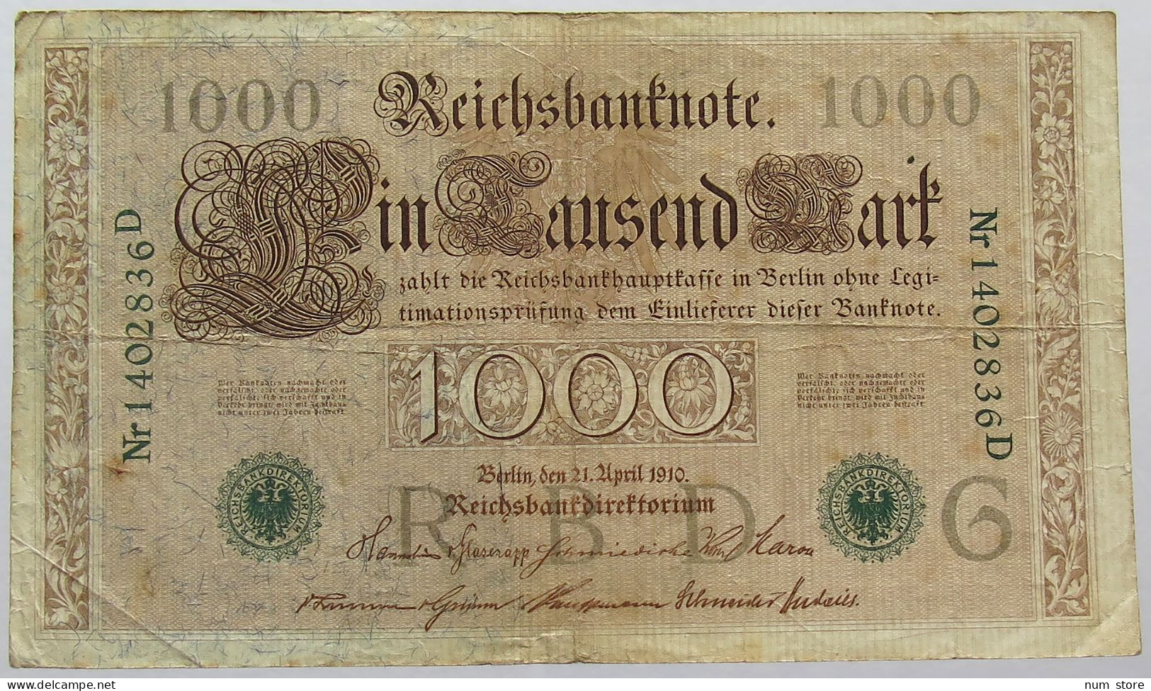 GERMANY 1000 MARK 1910 #alb067 0161 - 1.000 Mark