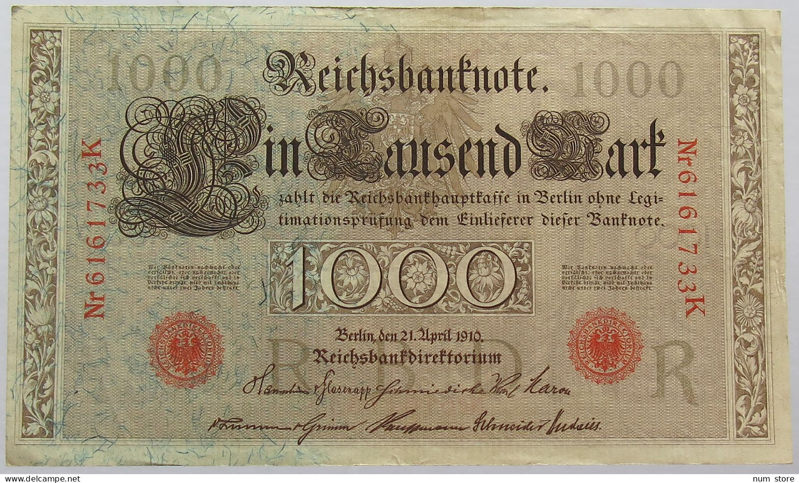 GERMANY 1000 MARK 1910 #alb067 0157 - 1000 Mark