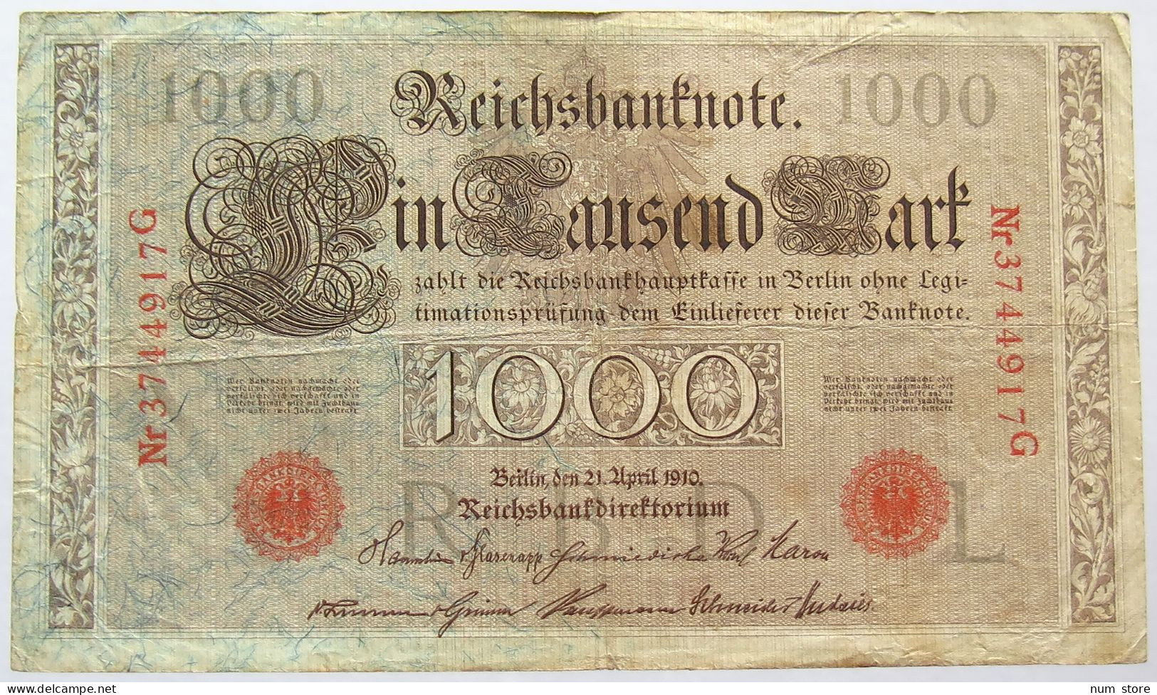 GERMANY 1000 MARK 1910 #alb066 0115 - 1000 Mark