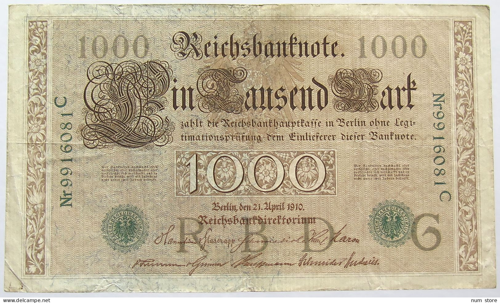 GERMANY 1000 MARK 1910 #alb066 0109 - 1000 Mark