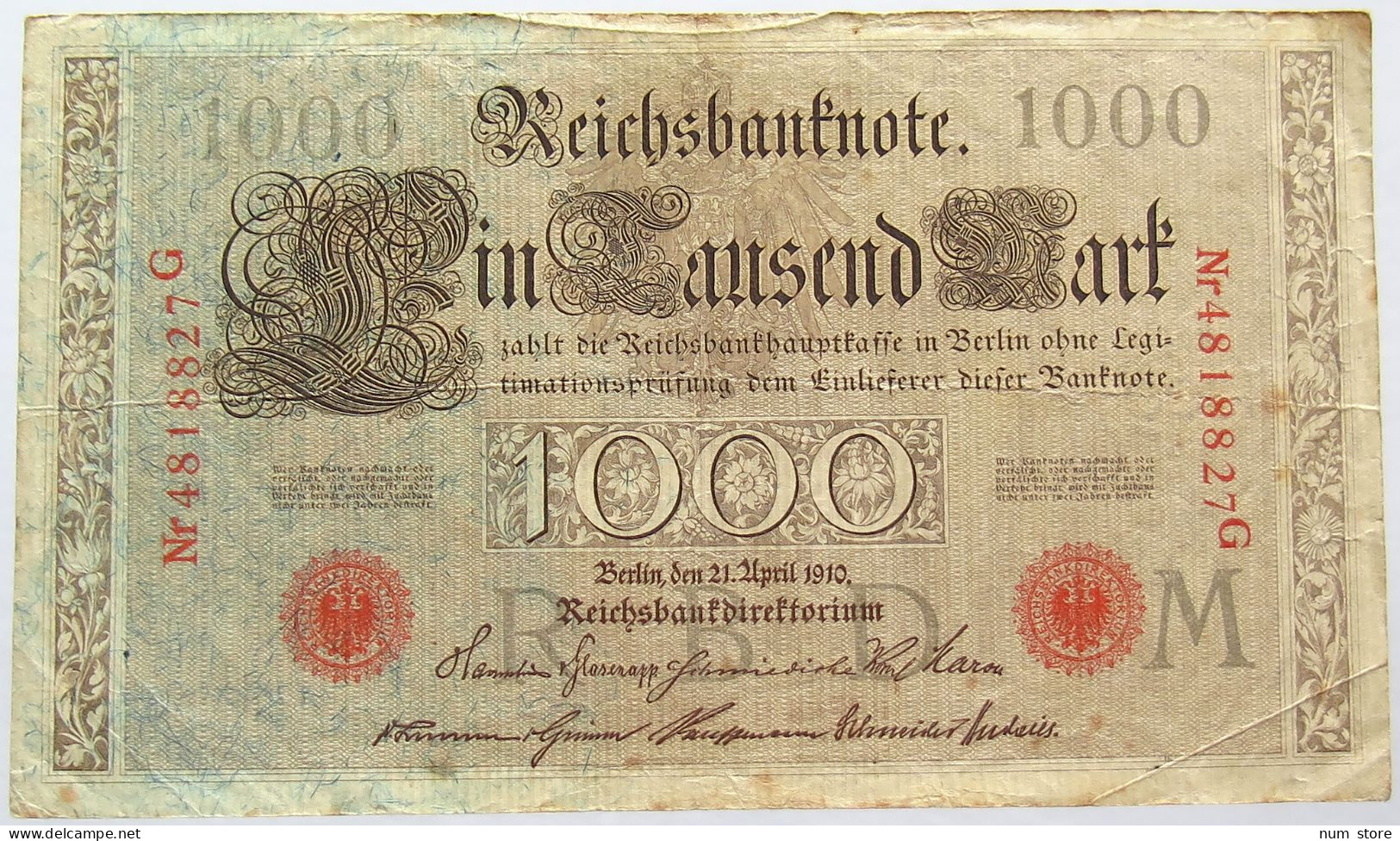 GERMANY 1000 MARK 1910 #alb066 0107 - 1.000 Mark