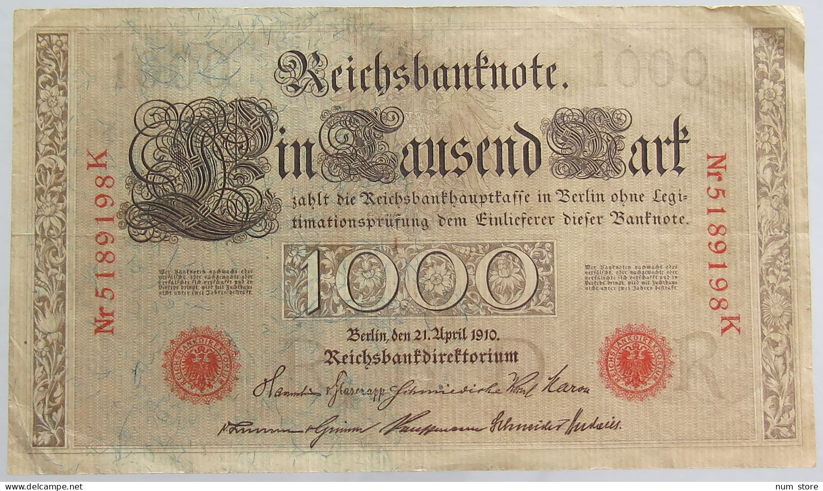 GERMANY 1000 MARK 1910 #alb068 0057 - 1.000 Mark