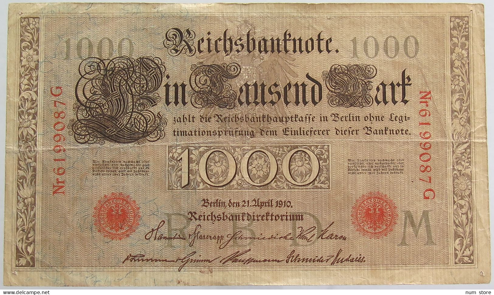 GERMANY 1000 MARK 1910 #alb068 0055 - 1.000 Mark