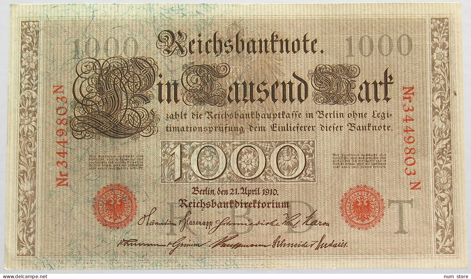 GERMANY 1000 MARK 1910 #alb018 0501 - 1.000 Mark