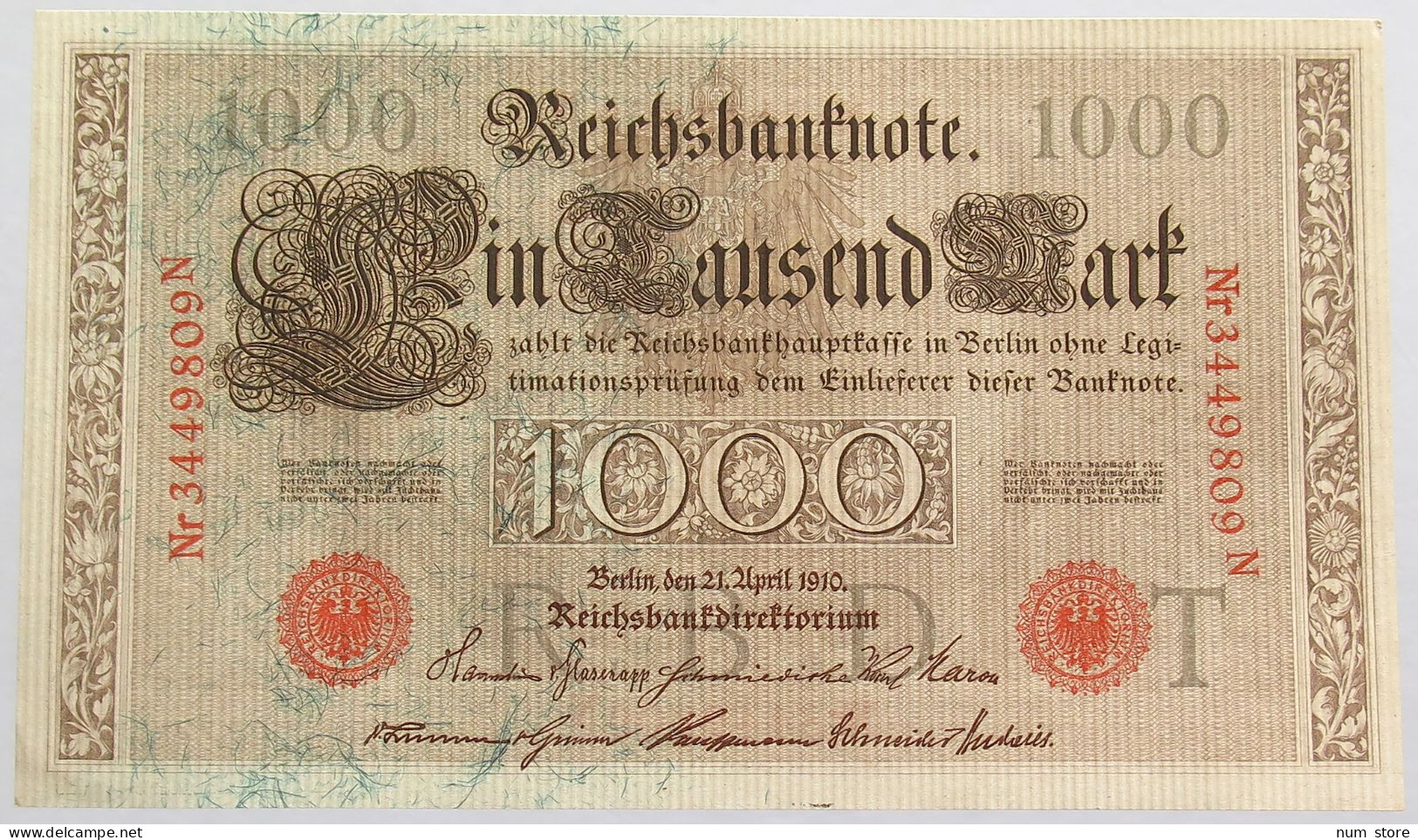 GERMANY 1000 MARK 1910 #alb018 0489 - 1.000 Mark