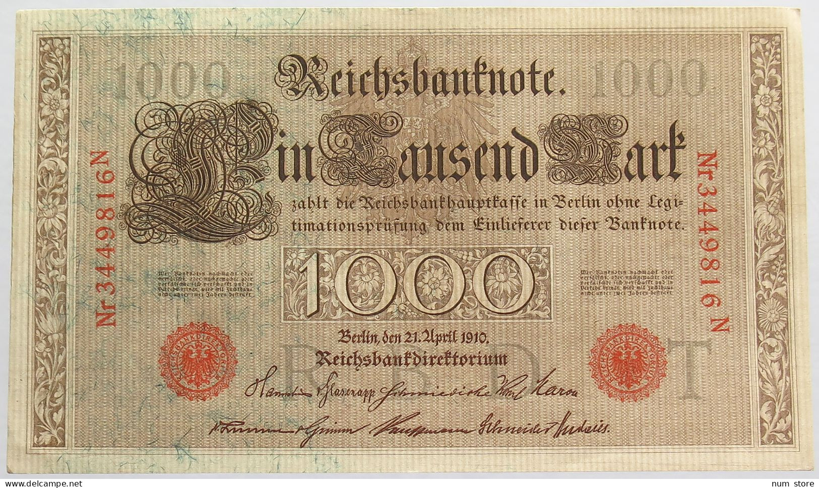 GERMANY 1000 MARK 1910 #alb018 0475 - 1000 Mark