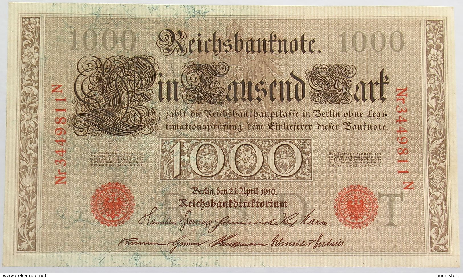 GERMANY 1000 MARK 1910 #alb018 0485 - 1.000 Mark