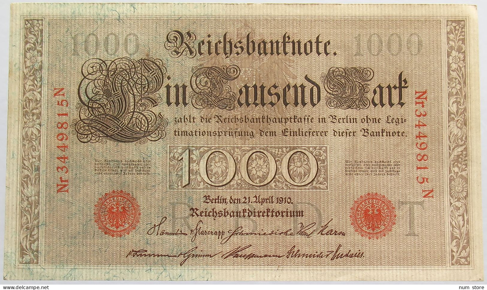 GERMANY 1000 MARK 1910 #alb018 0477 - 1.000 Mark