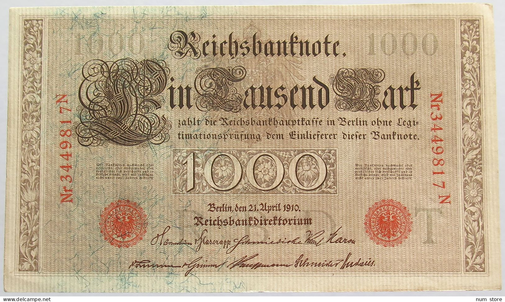 GERMANY 1000 MARK 1910 #alb018 0473 - 1.000 Mark