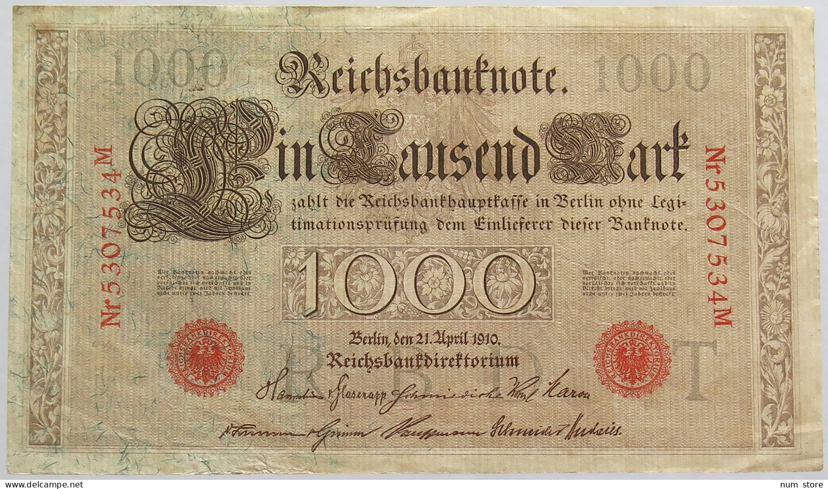 GERMANY 1000 MARK 1910 #alb018 0365 - 1.000 Mark