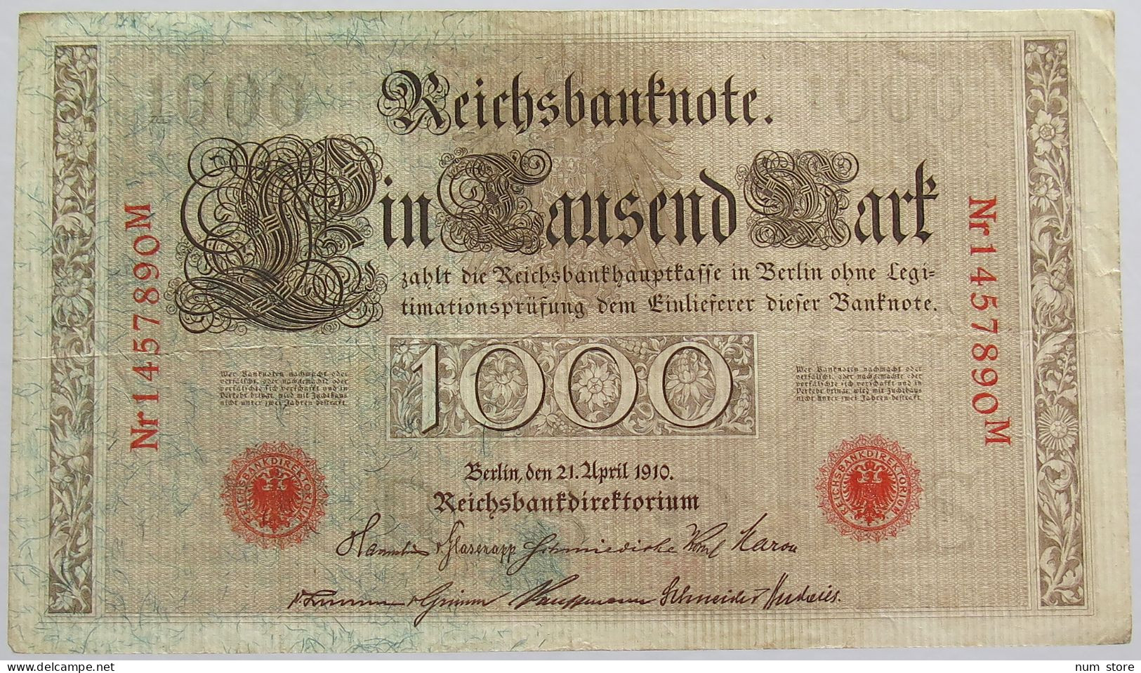GERMANY 1000 MARK 1910 #alb018 0361 - 1.000 Mark