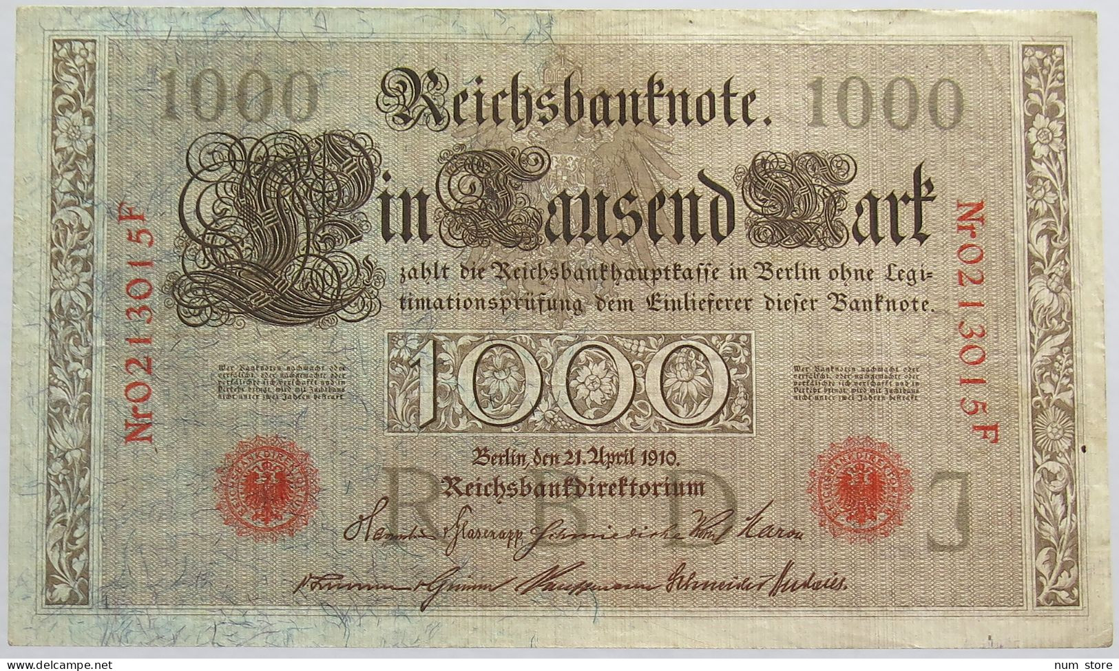 GERMANY 1000 MARK 1910 #alb018 0355 - 1.000 Mark