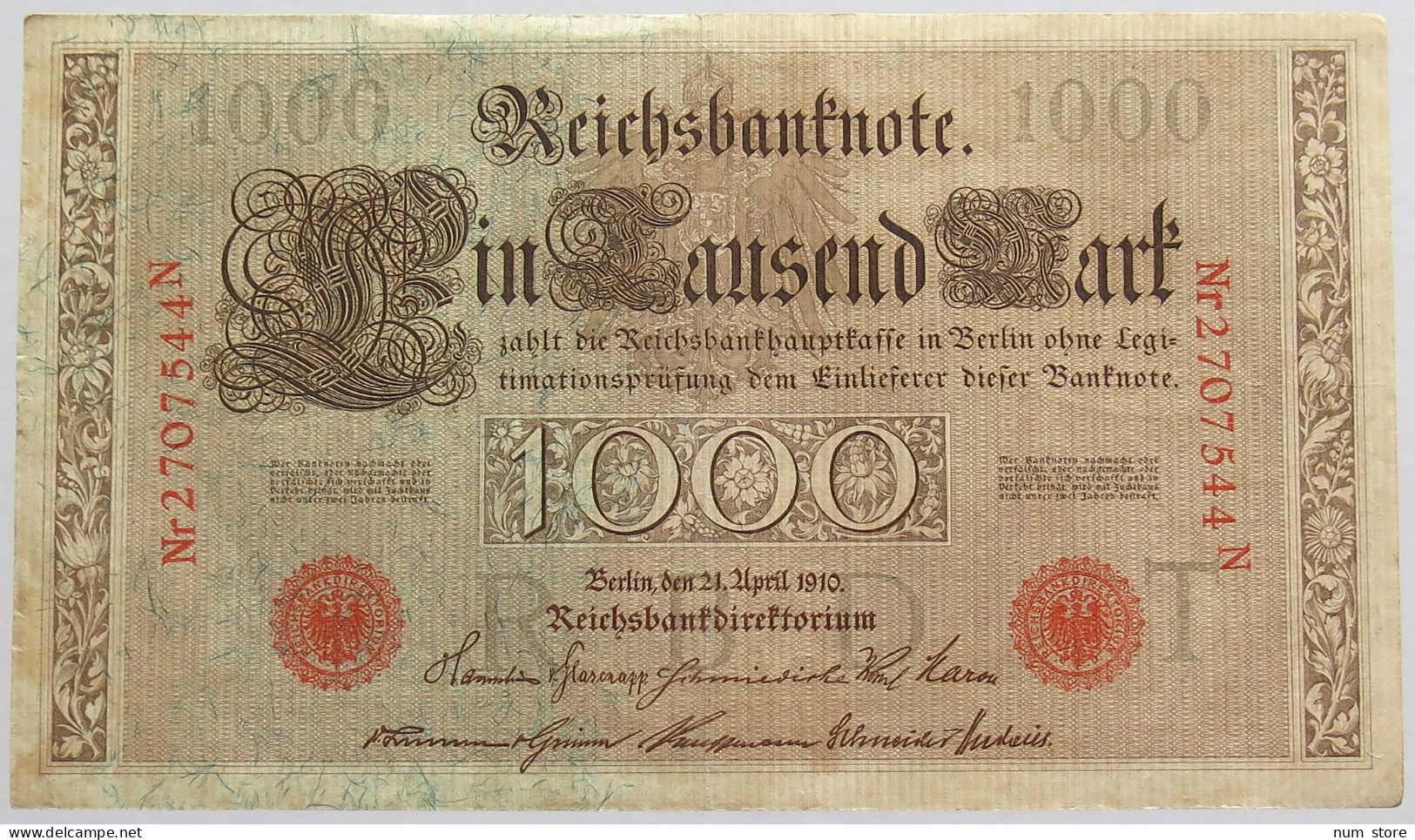 GERMANY 1000 MARK 1910 #alb018 0363 - 1.000 Mark