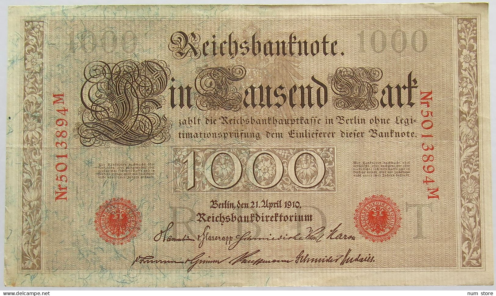 GERMANY 1000 MARK 1910 #alb018 0349 - 1000 Mark