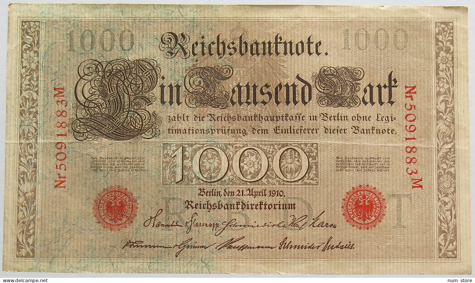 GERMANY 1000 MARK 1910 #alb018 0347 - 1.000 Mark