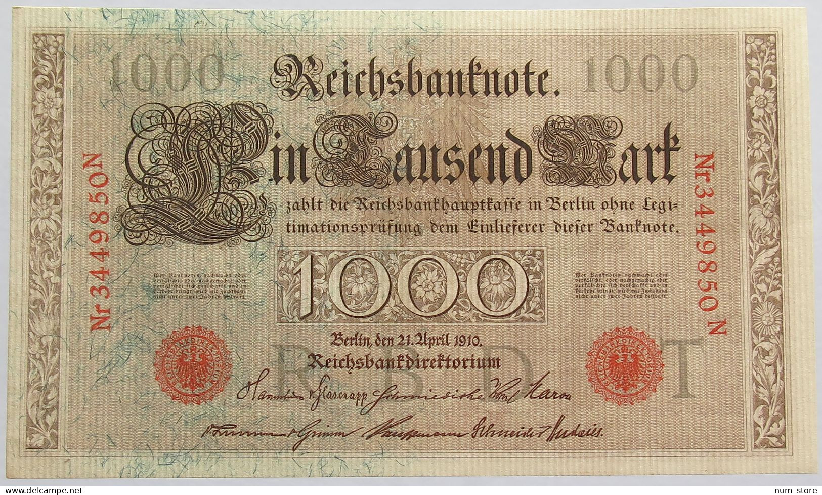 GERMANY 1000 MARK 1910 #alb018 0333 - 1.000 Mark