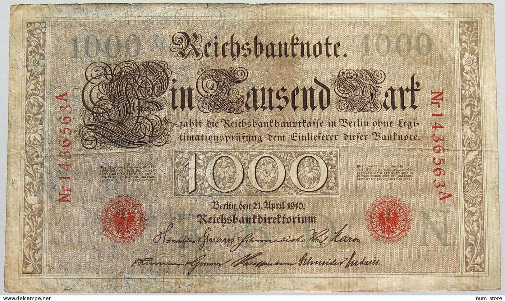 GERMANY 1000 MARK 1910 #alb018 0319 - 1000 Mark