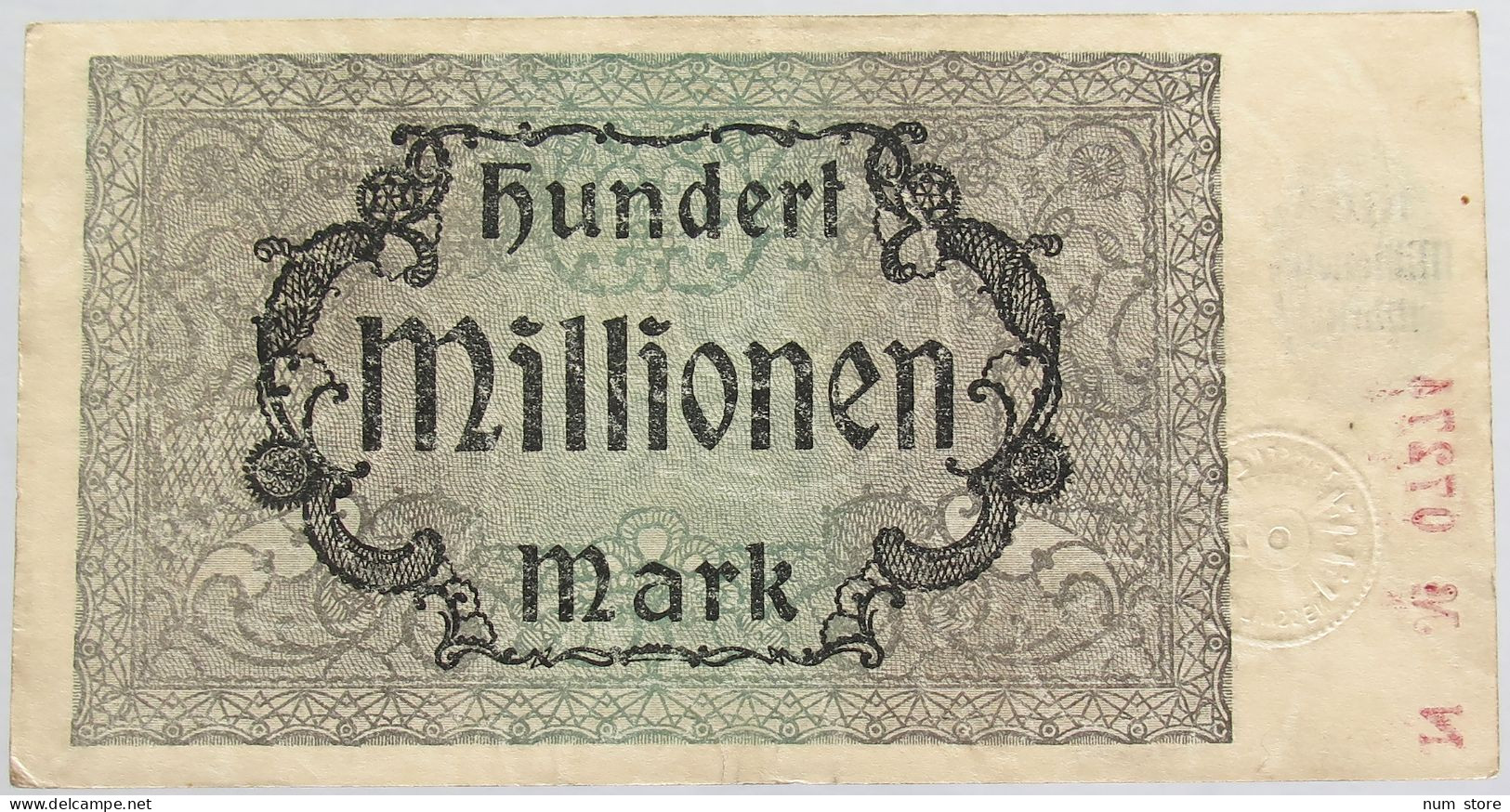 GERMANY 100 MILLIONEN MARK 1923 #alb012 0091 - 100 Miljoen Mark