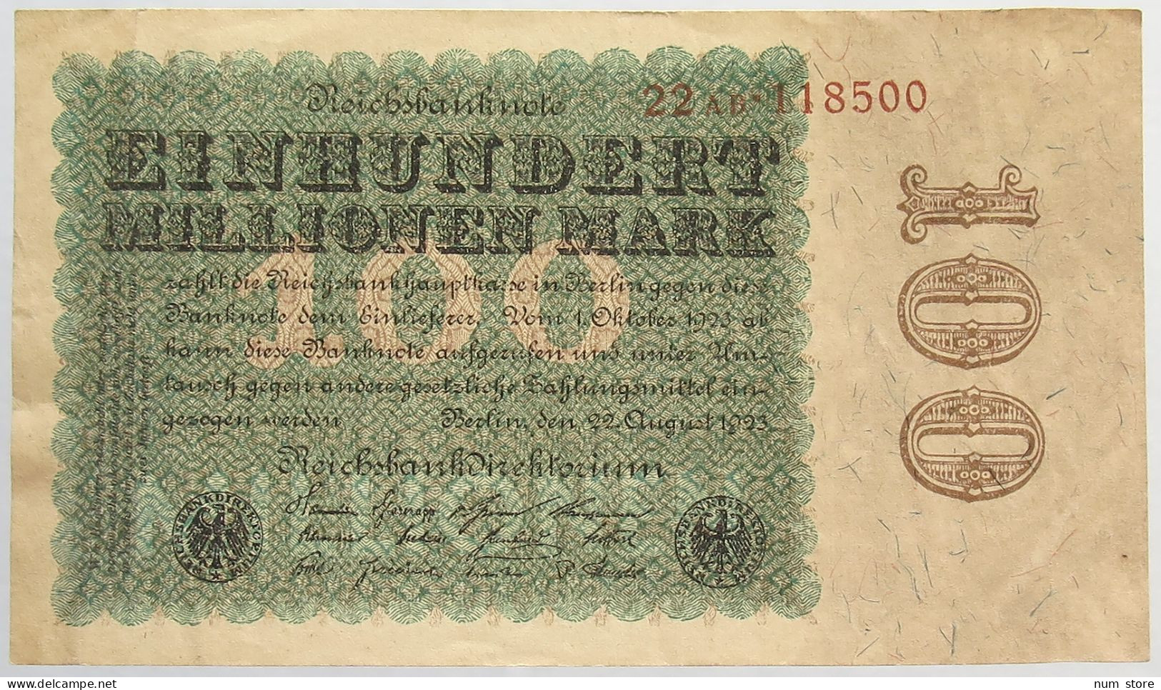 GERMANY 100 MILLIONEN 1923 #alb066 0373 - 100 Mio. Mark