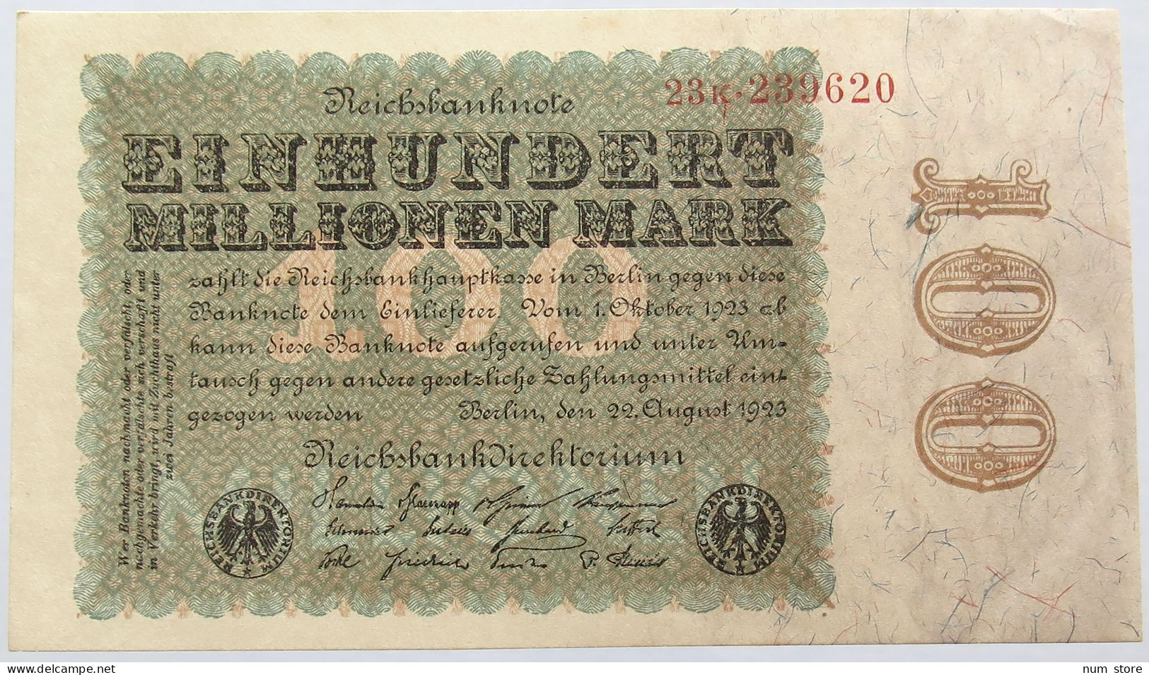 GERMANY 100 MILLIONEN MARK 1923 #alb004 0193 - 100 Millionen Mark