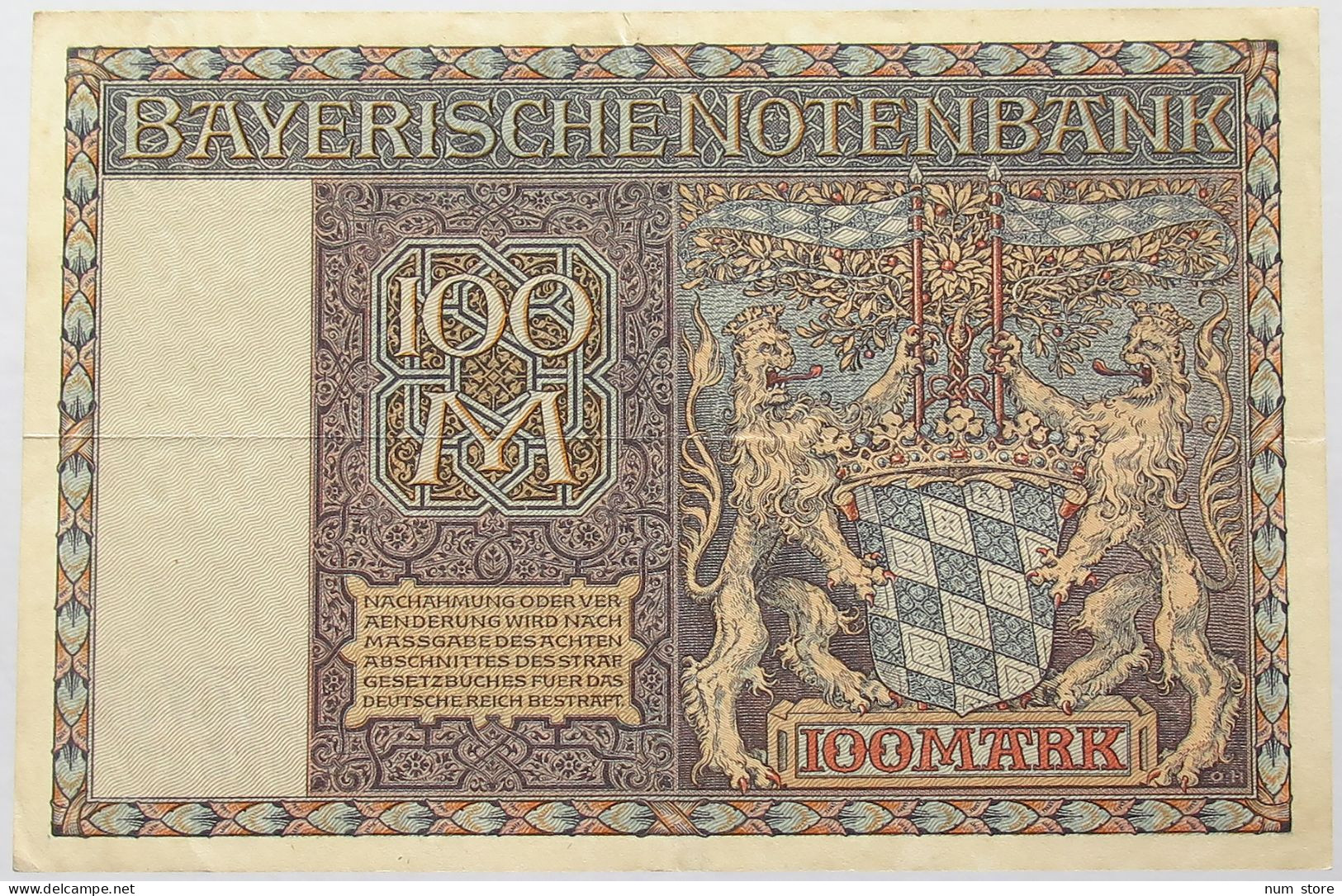 GERMANY 100 MARK MARK 1922 BAYERN #alb008 0139 - 100 Mark