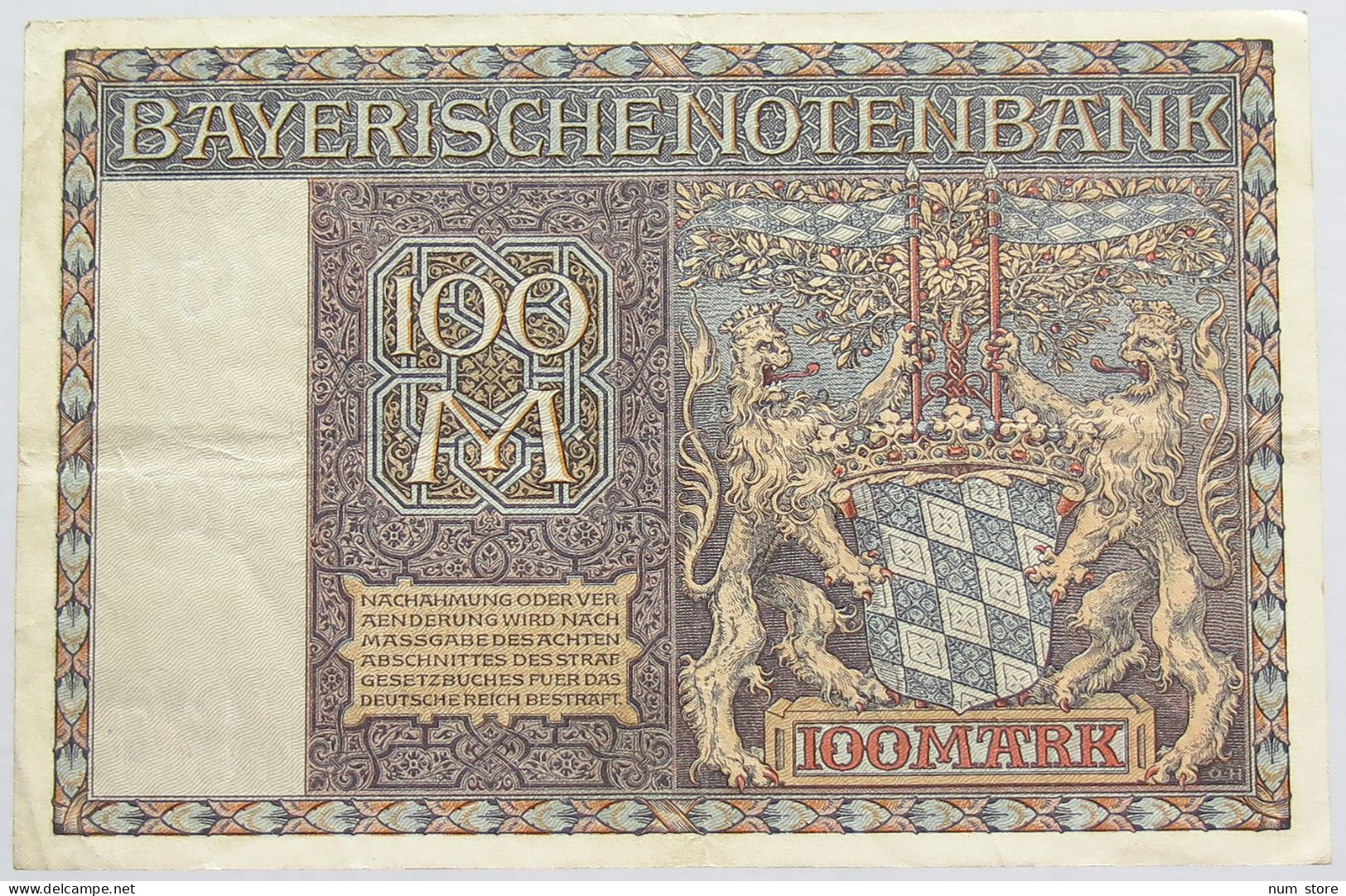 GERMANY 100 MARK 1922 BAYERN #alb010 0017 - 100 Mark