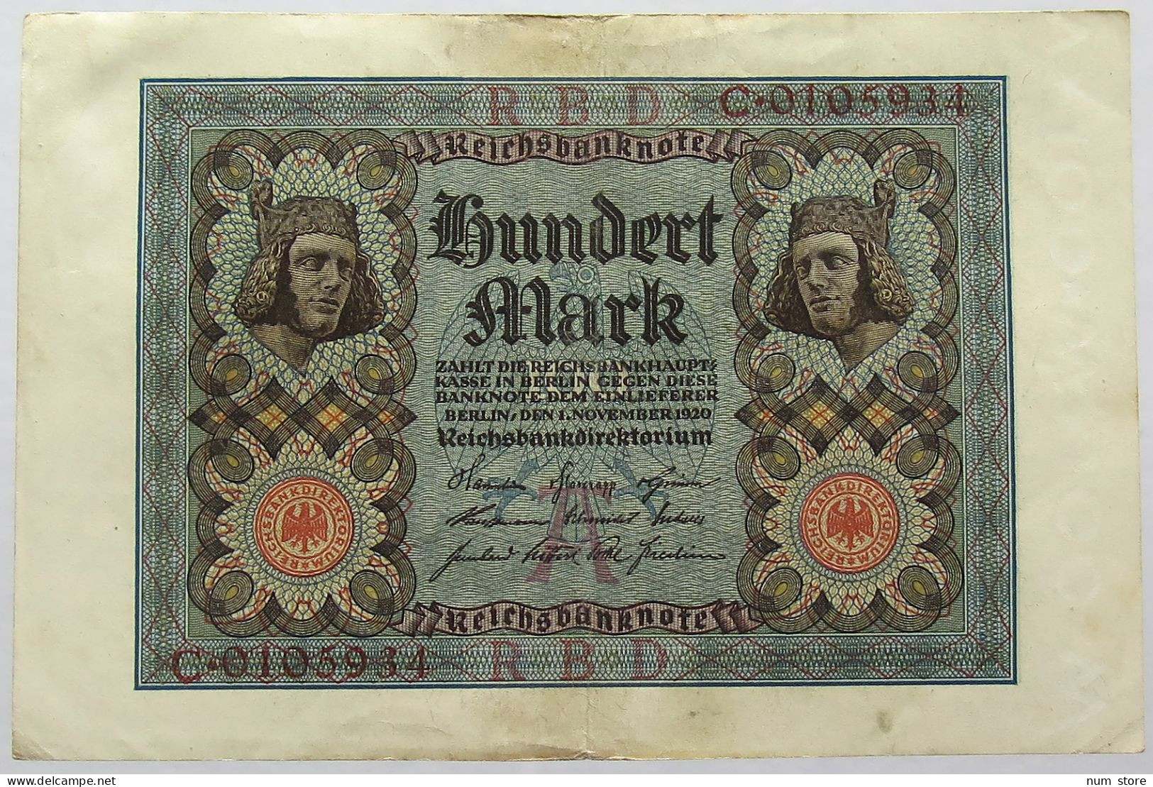 GERMANY 100 MARK 1920 #alb067 0141 - 100 Mark