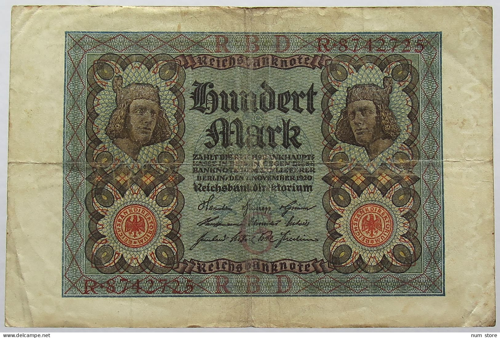 GERMANY 100 MARK 1920 #alb067 0133 - 100 Mark