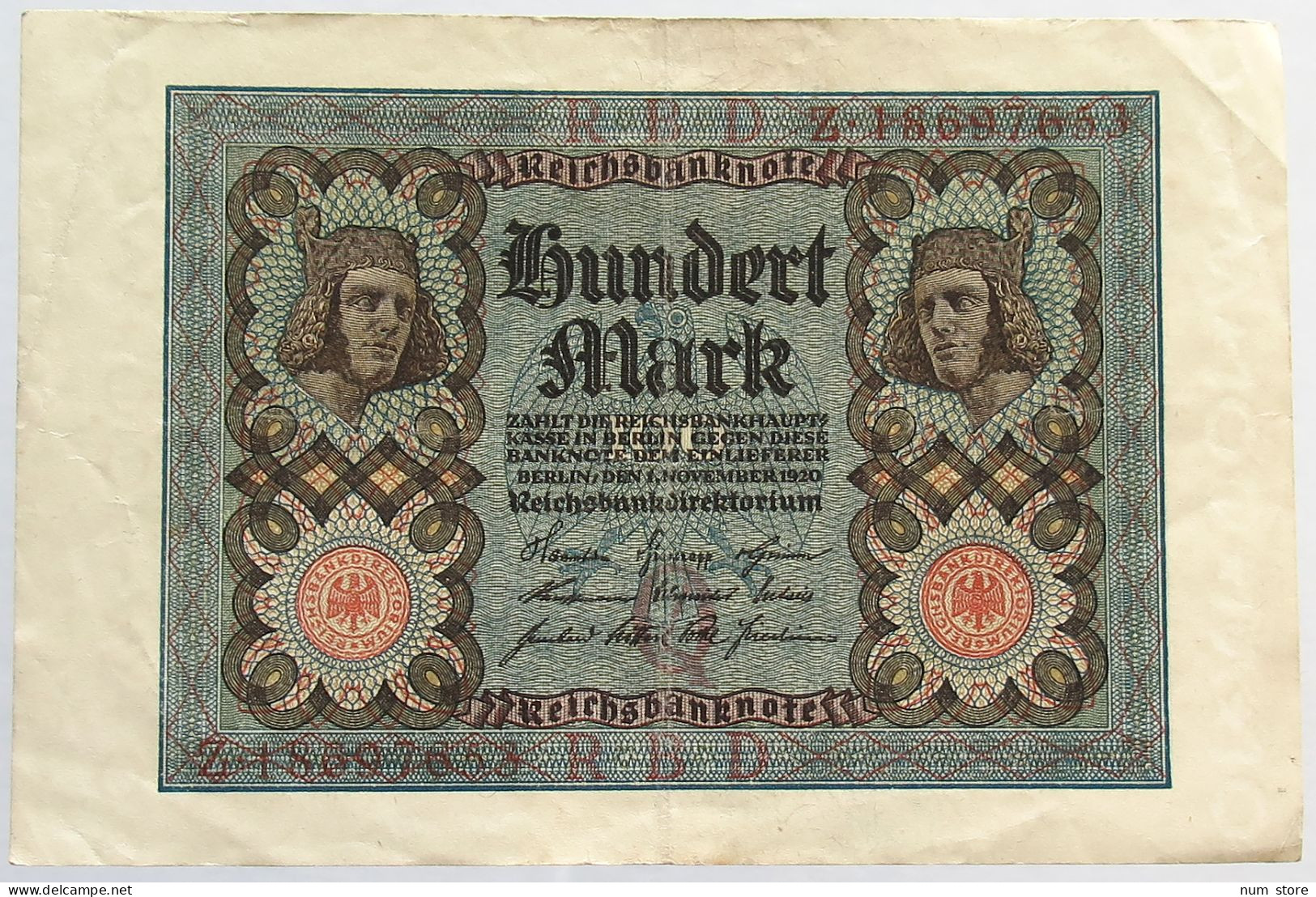 GERMANY 100 MARK 1920 #alb066 0369 - 100 Mark