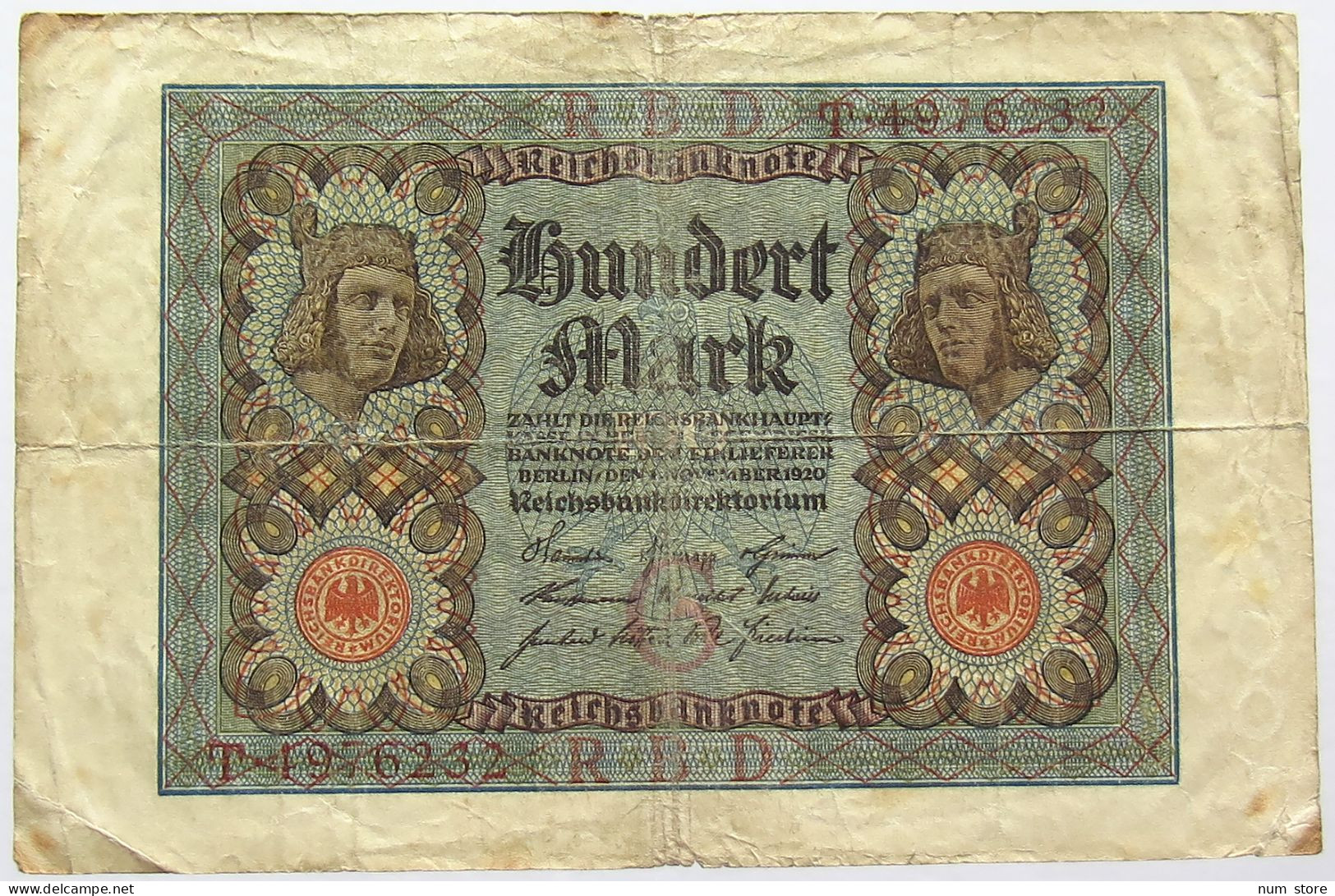 GERMANY 100 MARK 1920 #alb066 0105 - 100 Mark