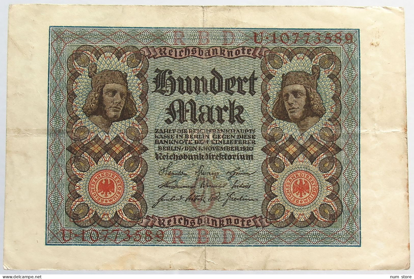 GERMANY 100 MARK 1920 #alb066 0367 - 100 Mark