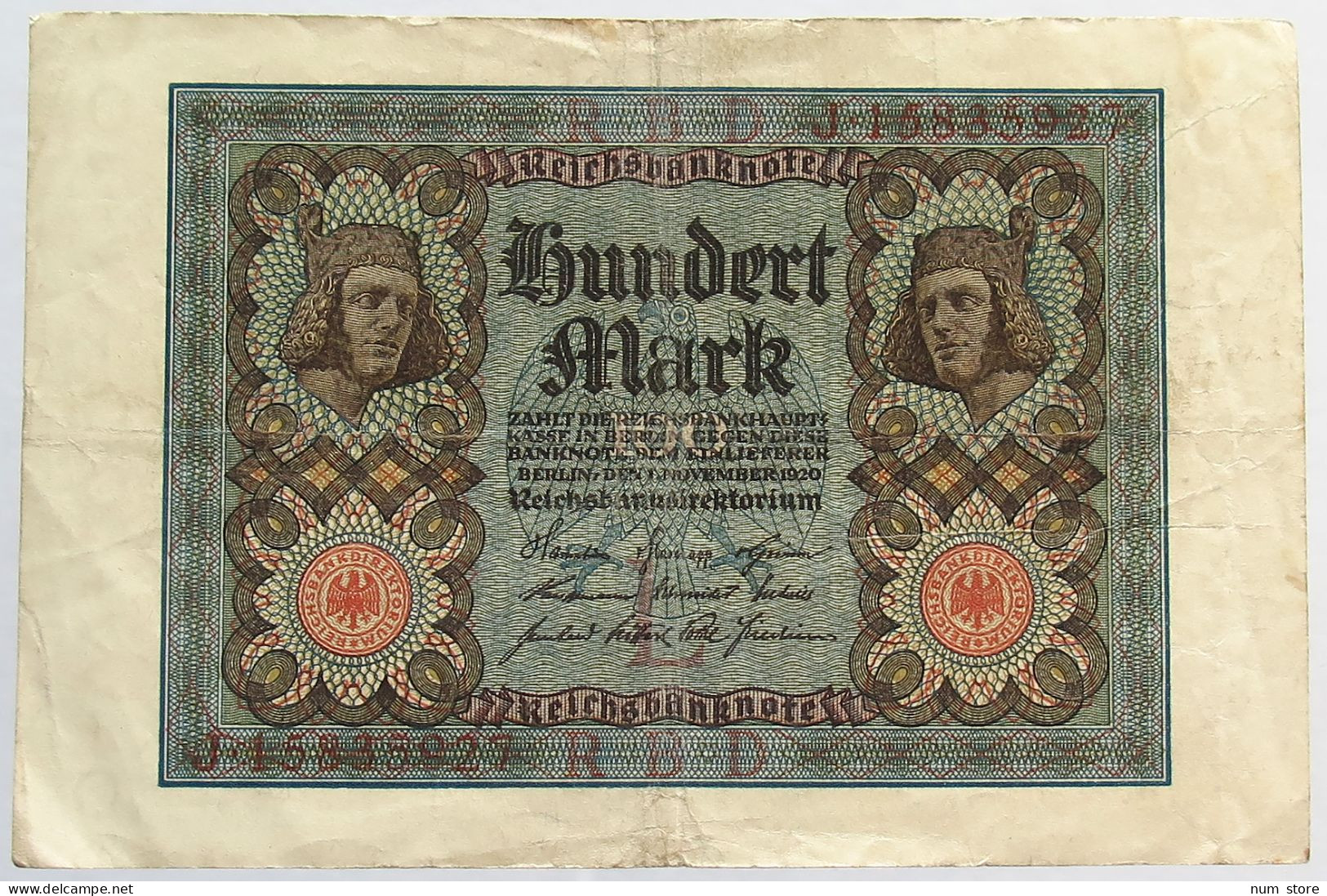 GERMANY 100 MARK 1920 #alb066 0371 - 100 Mark