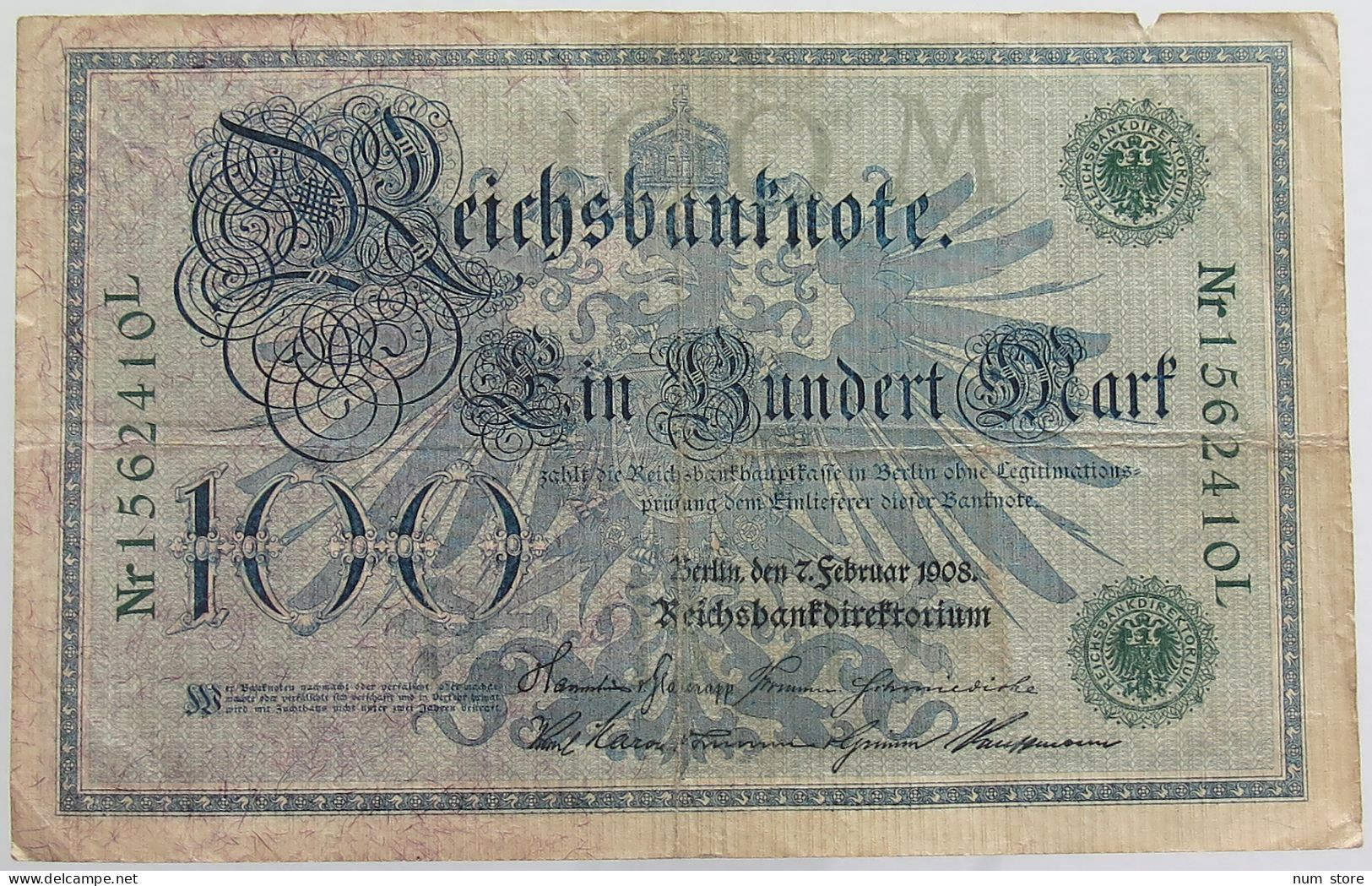 GERMANY 100 MARK 1908 #alb068 0045 - 100 Mark
