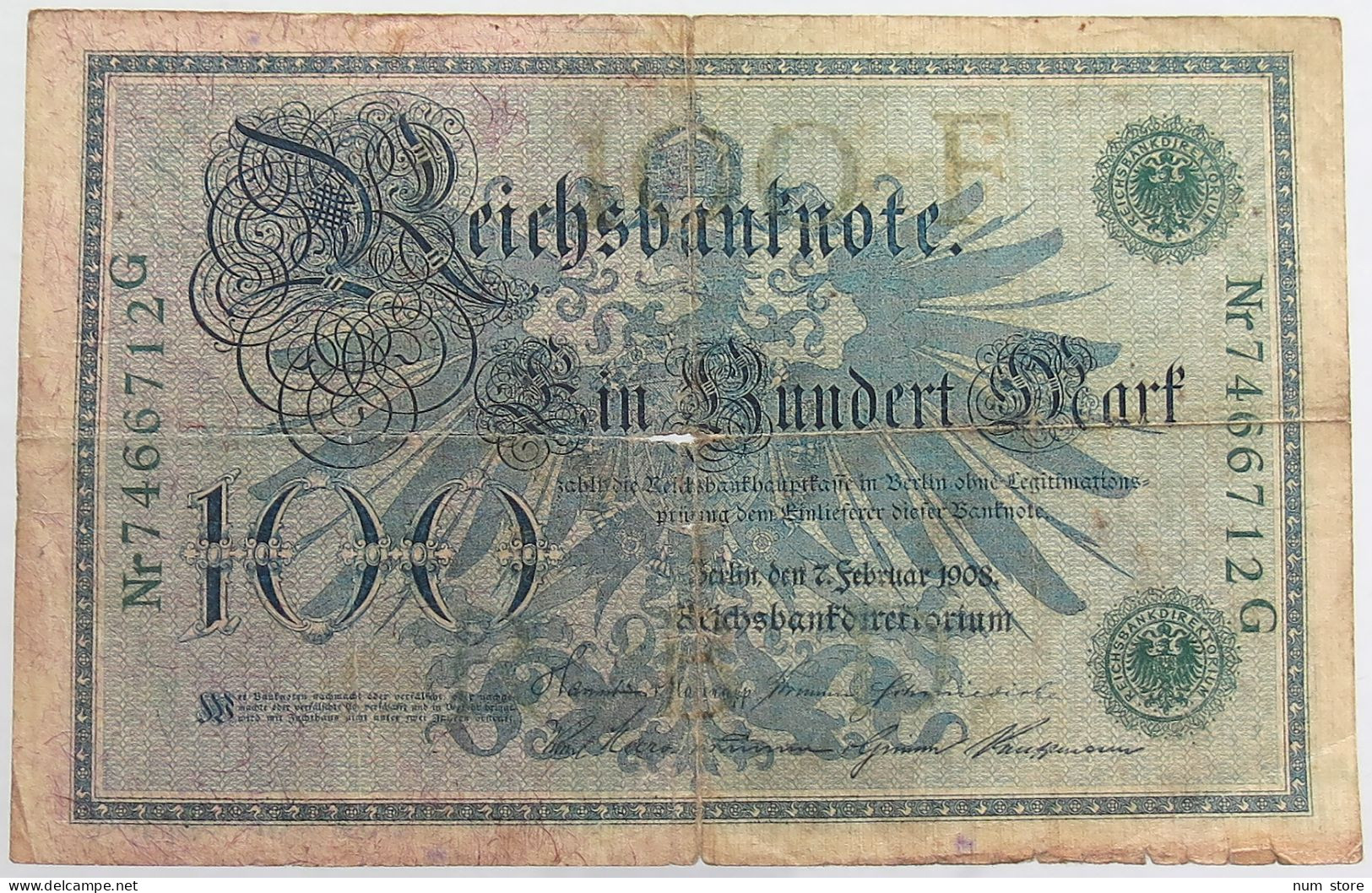 GERMANY 100 MARK 1908 #alb068 0047 - 100 Mark