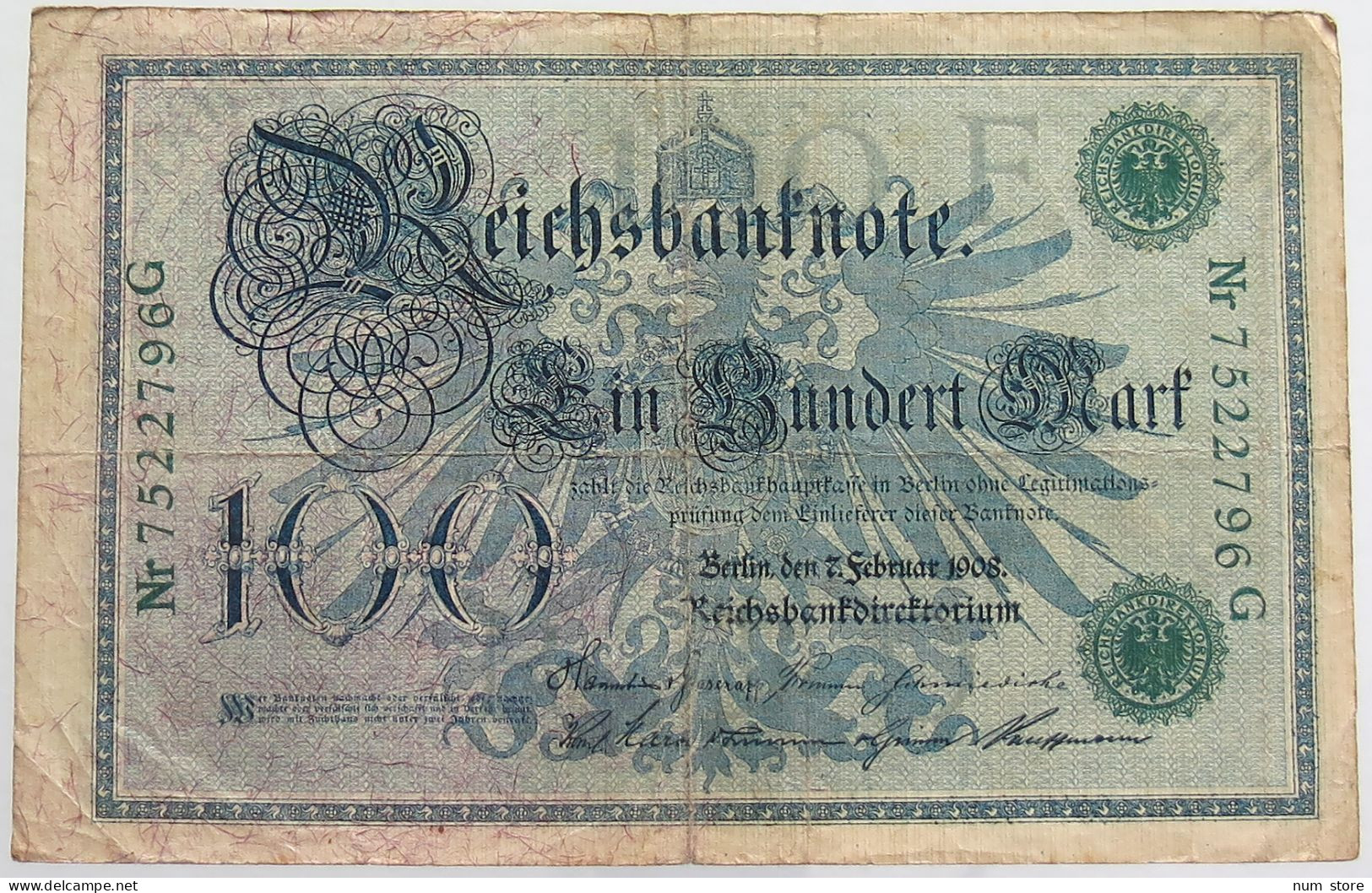 GERMANY 100 MARK 1908 #alb068 0041 - 100 Mark