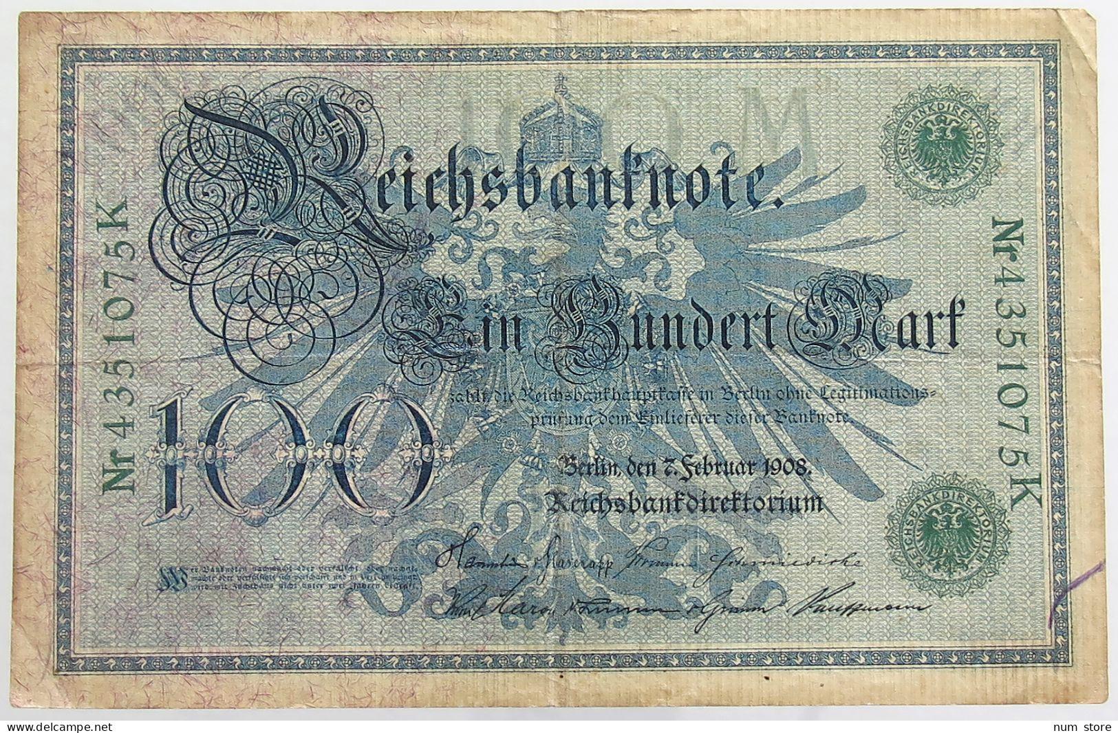 GERMANY 100 MARK 1908 #alb068 0037 - 100 Mark