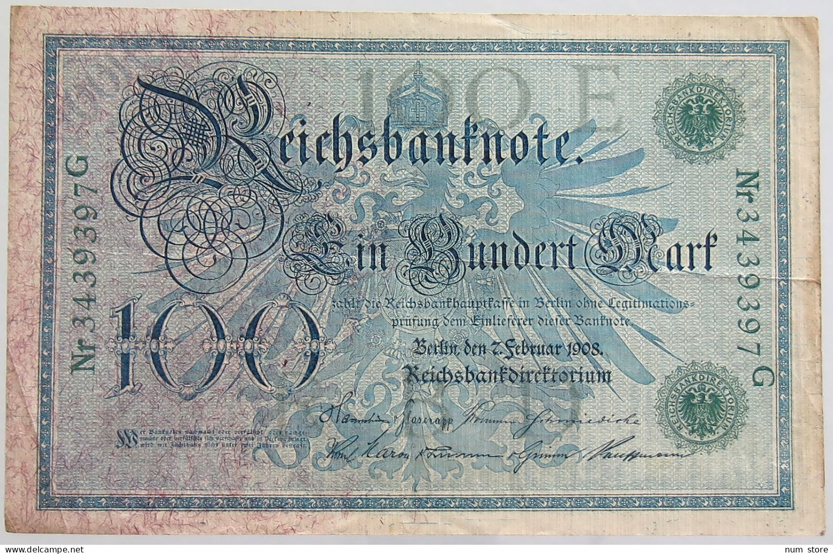 GERMANY 100 MARK 1908 #alb068 0031 - 100 Mark