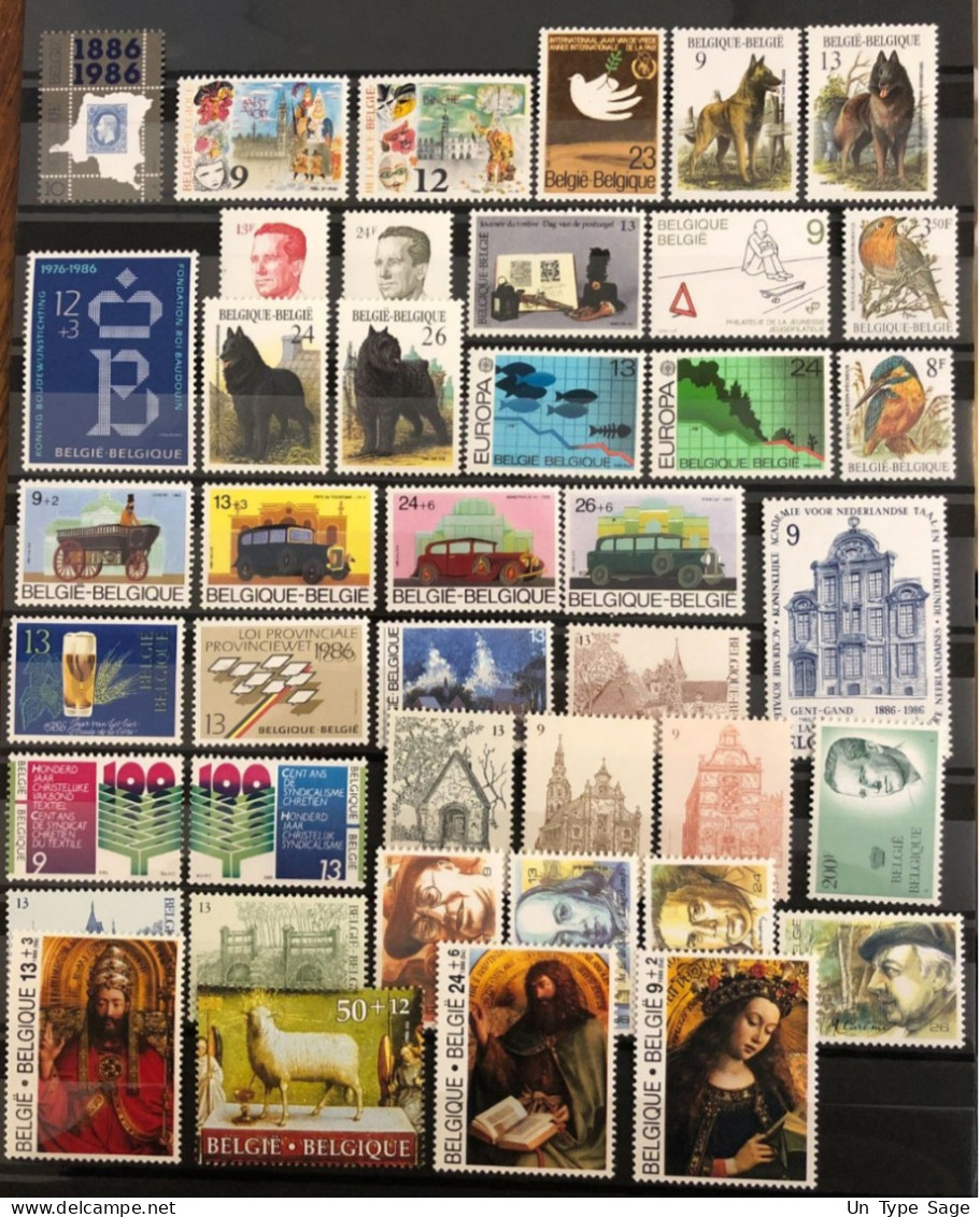 Belgique, 1986 Année Complète Neuve** - Sans Bloc Ni Carnet - (L134) - Ungebraucht