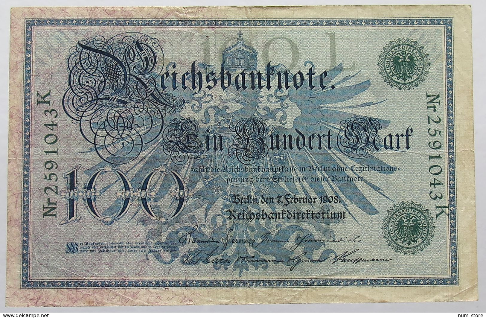 GERMANY 100 MARK 1908 #alb067 0079 - 100 Mark