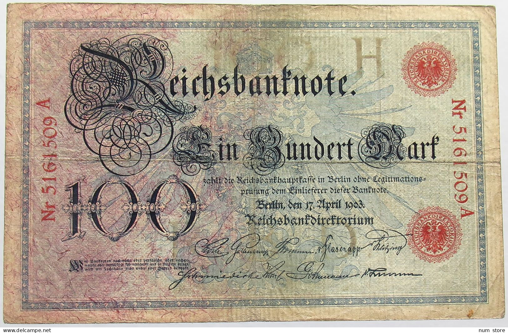 GERMANY 100 MARK 1903 #alb013 0091 - 100 Mark