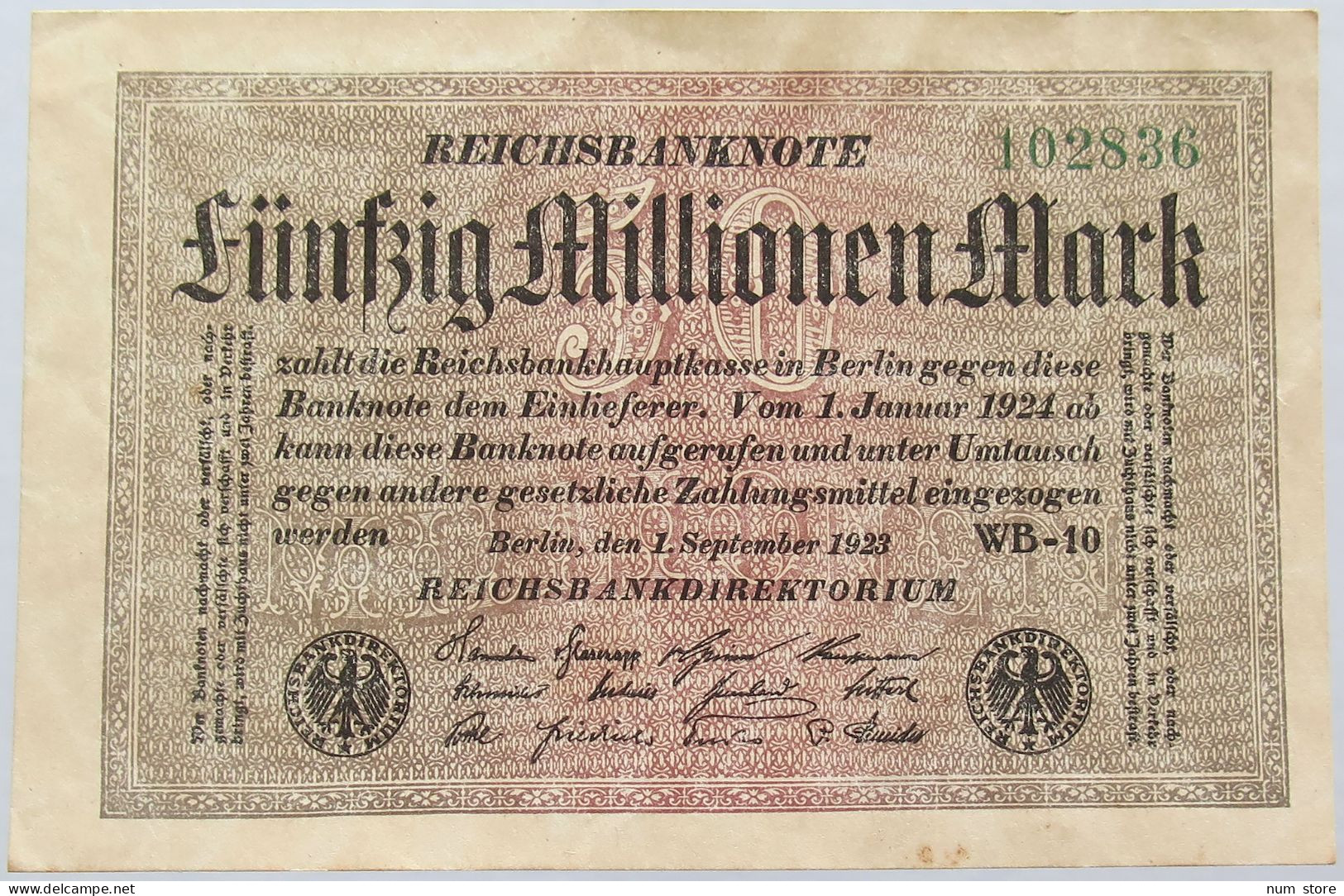 GERMANY 50 MILLIONEN 1924 #alb004 0185 - 50 Millionen Mark