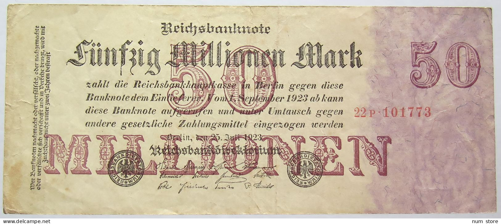 GERMANY 50 MILLIONEN MARK 1923 #alb067 0375 - 50 Mio. Mark