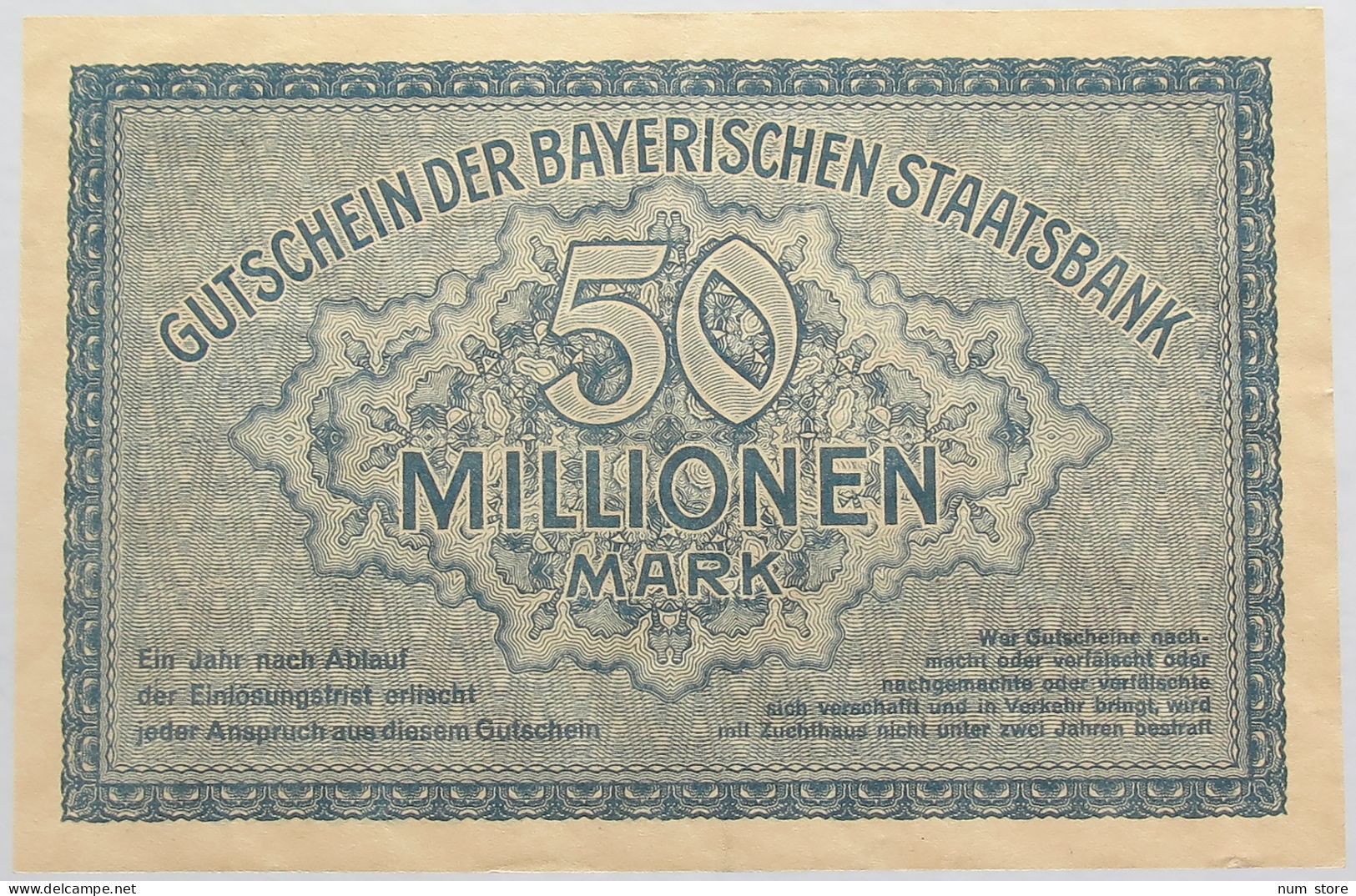 GERMANY 50 MILLIONEN MARK 1923 BAYERN #alb008 0111 - 50 Millionen Mark