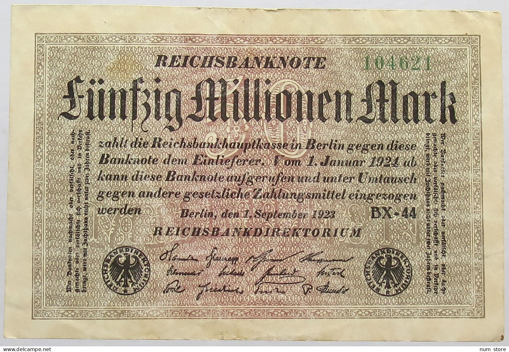 GERMANY 50 MILLIONEN 1923 #alb066 0237 - 50 Miljoen Mark