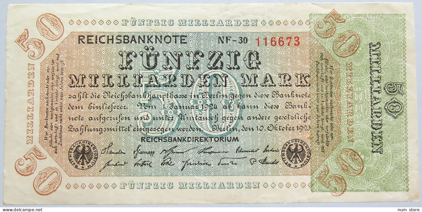 GERMANY 50 MILLIARDEN 1923 #alb004 0297 - 50 Miljard Mark