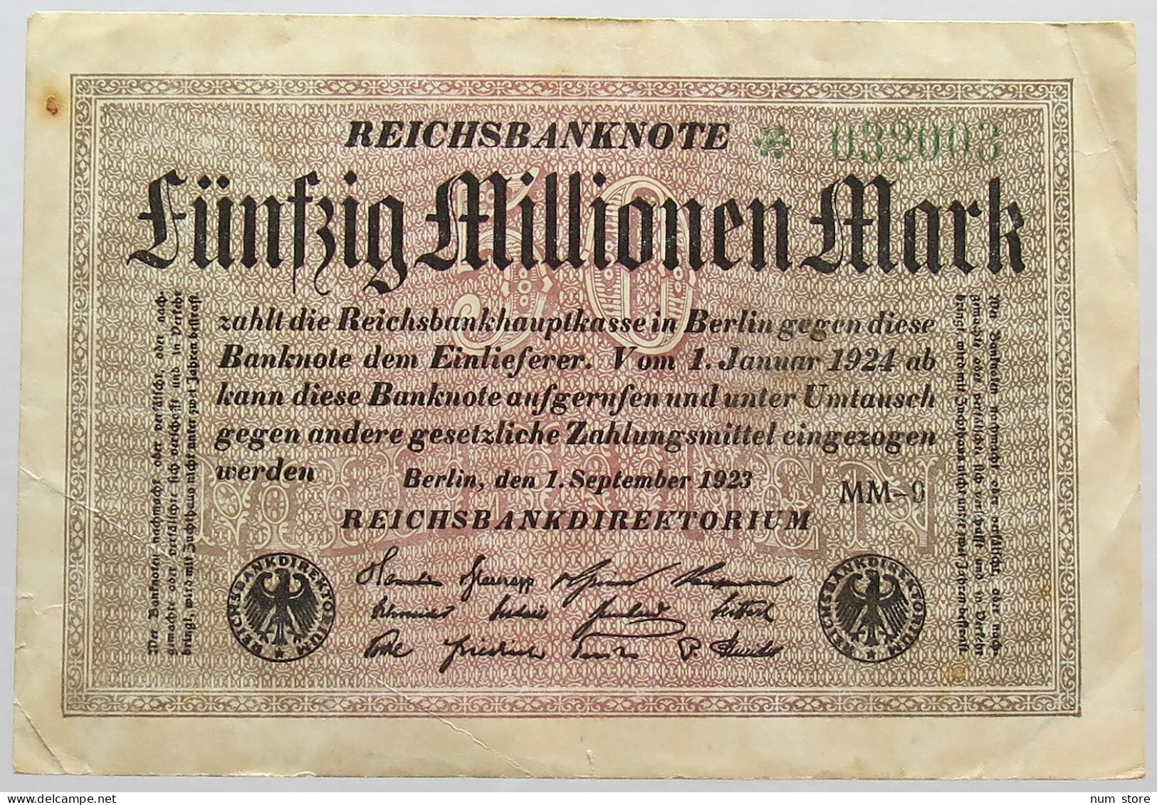 GERMANY 50 MILLIONEN 1923 #alb066 0235 - 50 Mio. Mark